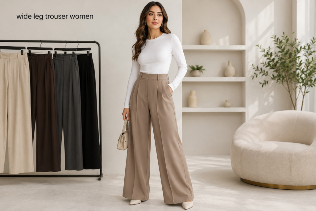 Wide leg trouser women